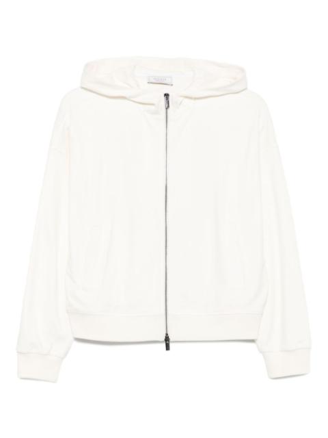 zip-fastening hoodie