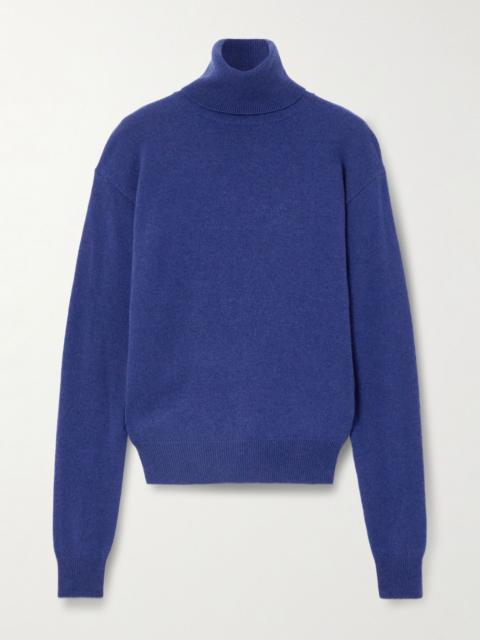 Cashmere and wool-blend turtleneck sweater Blue