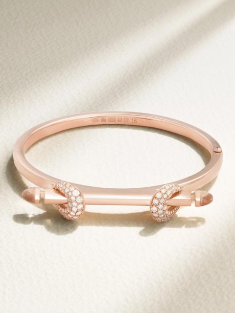 Chakra Icon 18-karat Rose Gold, Diamond And Quartz Bangle