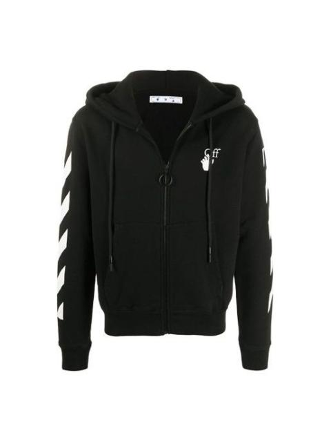 Off-White Hands Arrow Hooded Coat Men's Black OMBE001F20FLE0071001