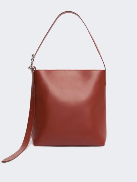 Leather S-buckle shopper bag - rust