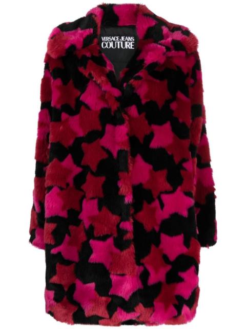 star-print button-up coat