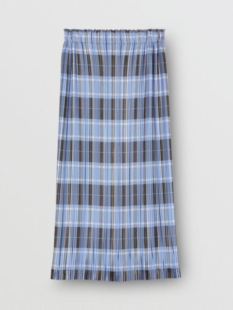 Check Plissé Skirt