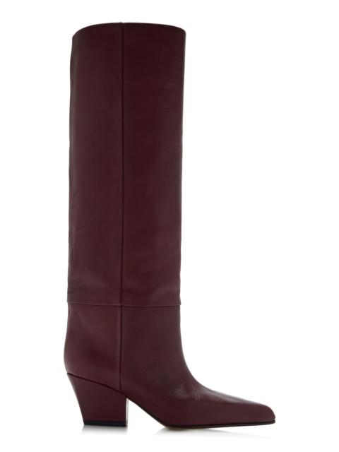 Jane Leather Knee Boots burgundy