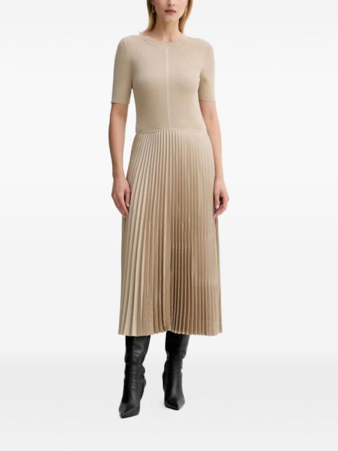 ribbed pleated dress