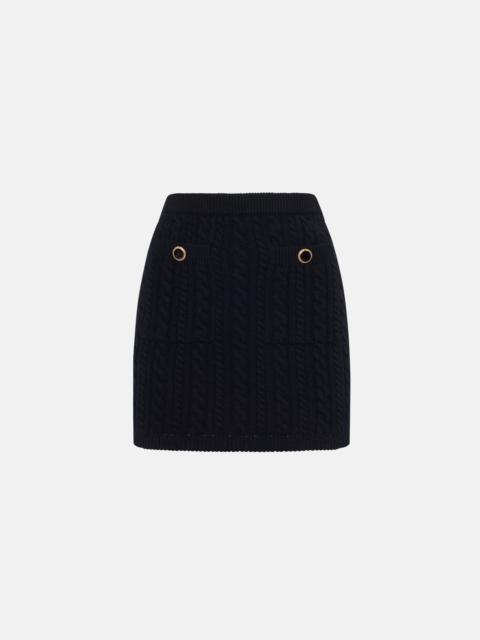 WOOL BLEND KNITTED MINI SKIRT WITH JWL BUTTONS