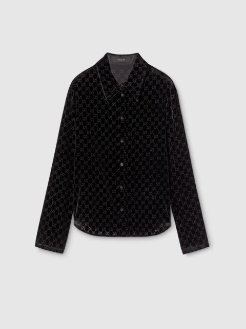 Stretch GG velvet devoré shirt