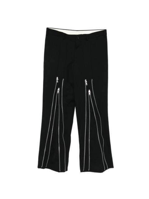 zip-detail trousers