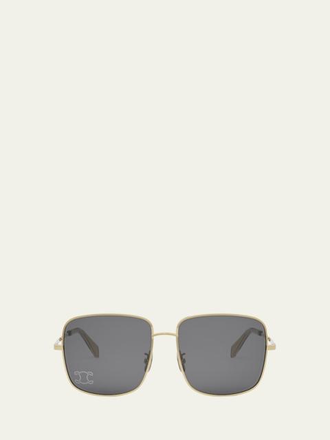 Embellished Triomphe Metal Square Sunglasses