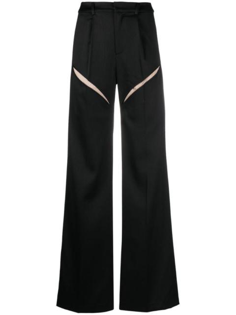 mesh-panel suit trousers