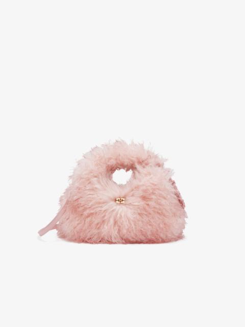 PINK FUR MINI HOBO BAG
