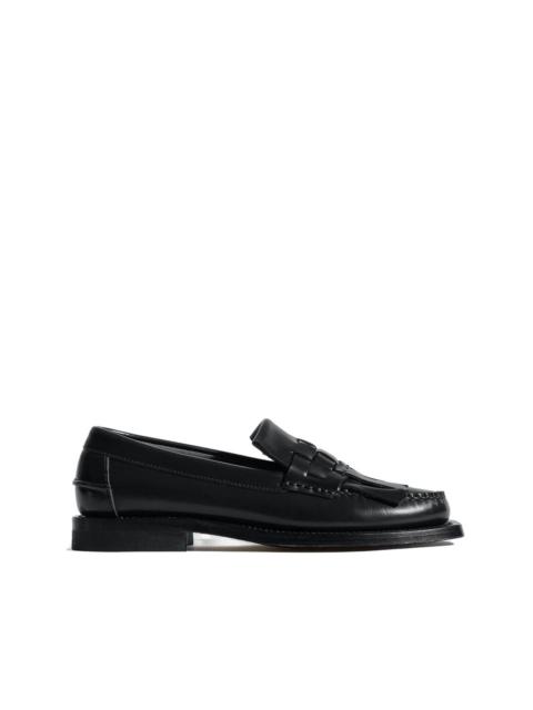 fringes leather loafers