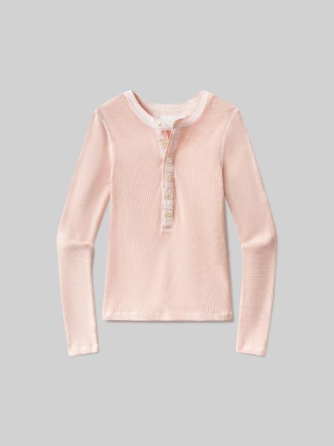 Drea Waffle Henley
In Melon Creme