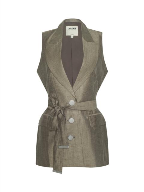 Harper Linen-Blend Vest