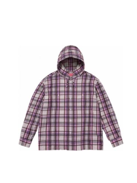 Supreme Printed Hooded Flannel Shirt 'Pink White' SUP-SS24-189