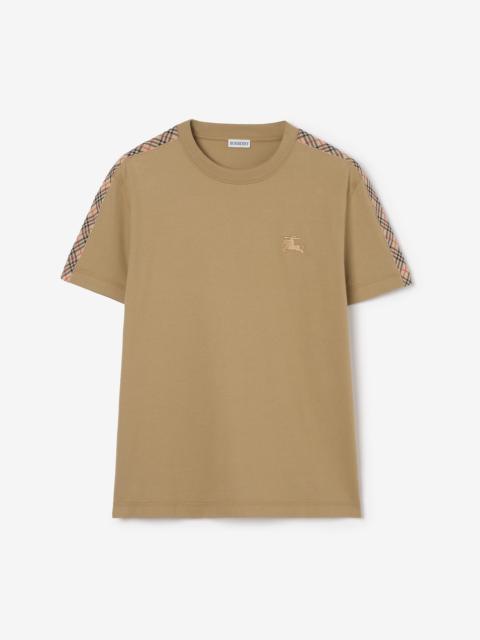 Check Trim Cotton T-shirt