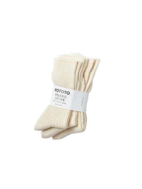 R1123 Organic Daily 3 Pack Socks - Ecru