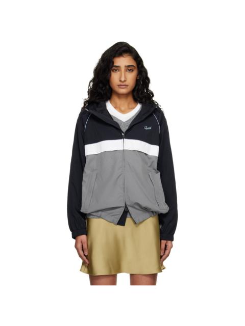 Navy & Gray Blocked Windbreaker Jacket