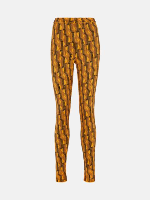 Jacquard wool-blend leggings