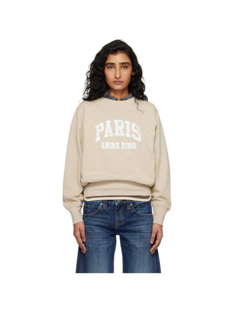 Beige Harry Shrunken Paris Sweatshirt