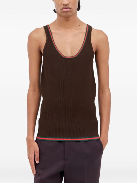ribbed-trim scoop-neck vest