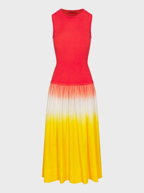 Novo Knit Combo Dress in Sunset Dip Dye