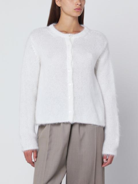 White mohair-blend cardigan