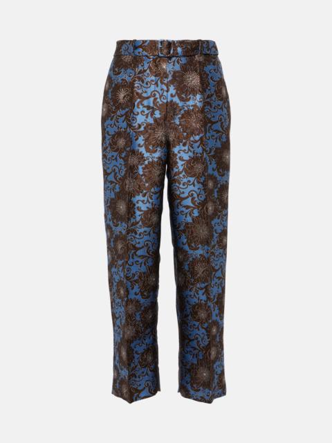 Elio floral jacquard straight pants
