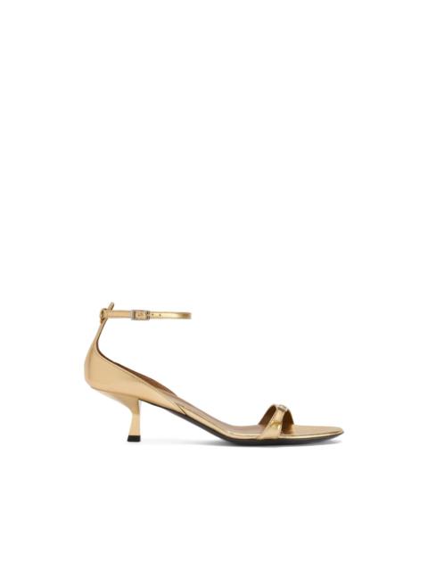 Micky Buckles laminated buckle ankle strap sandals