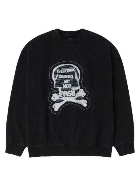"Back to Bone" and Skull Print Fashion Fit Sweatshirt