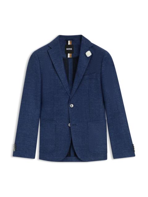 SLIM-FIT BLAZER IN MICRO-PATTERNED FABRIC