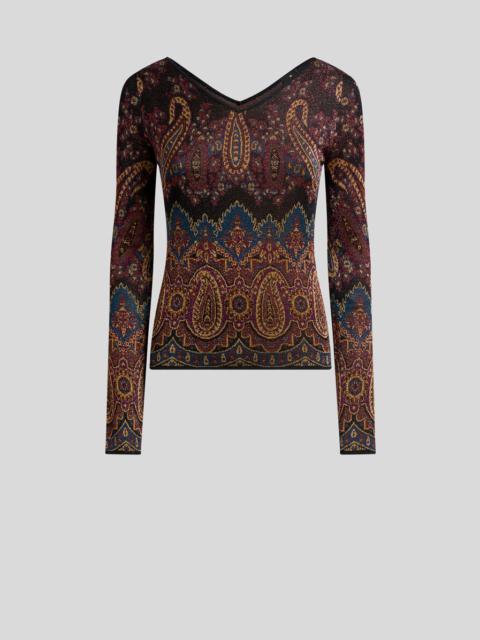 PAISLEY JACQUARD SWEATER