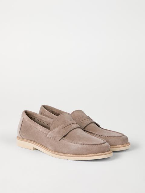 Reversed calfskin lightweight penny loafers