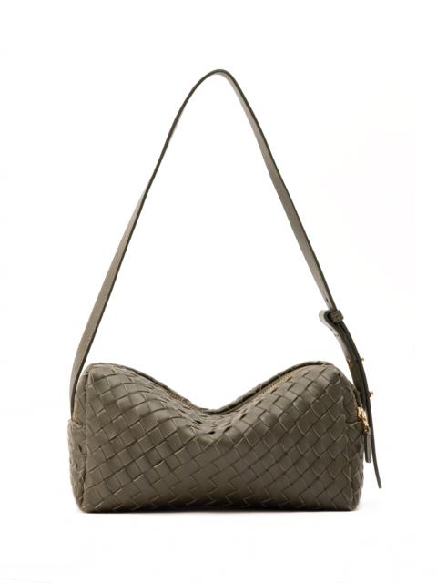 Trousse Woven Leather Olive Green