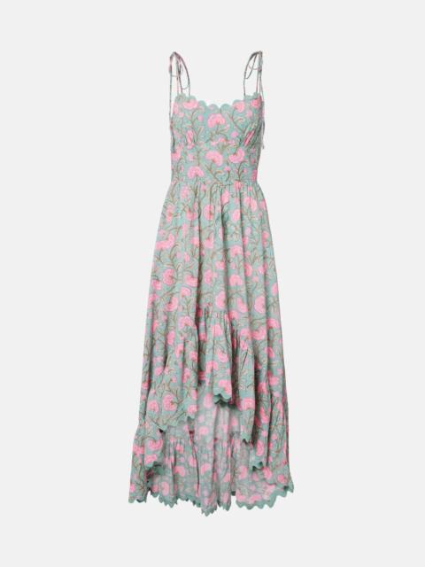 Floral cotton midi dress