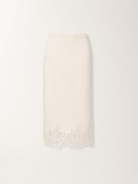 Platinum skirt with macramé lace