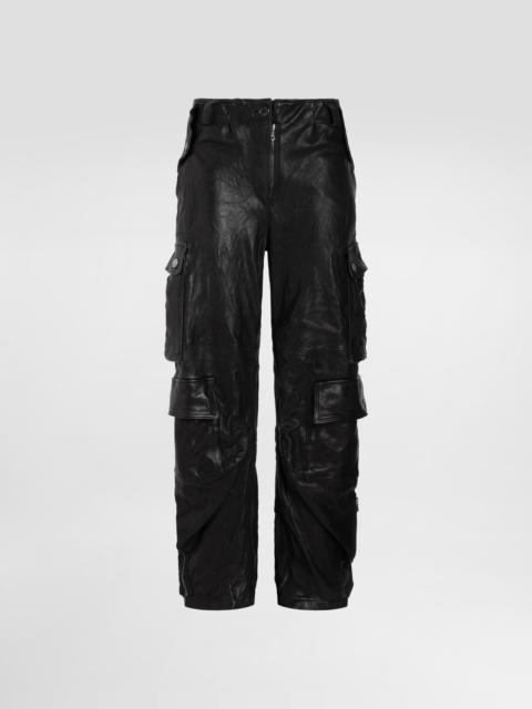 Leather cargo pants