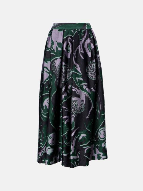 Printed midi skirt
