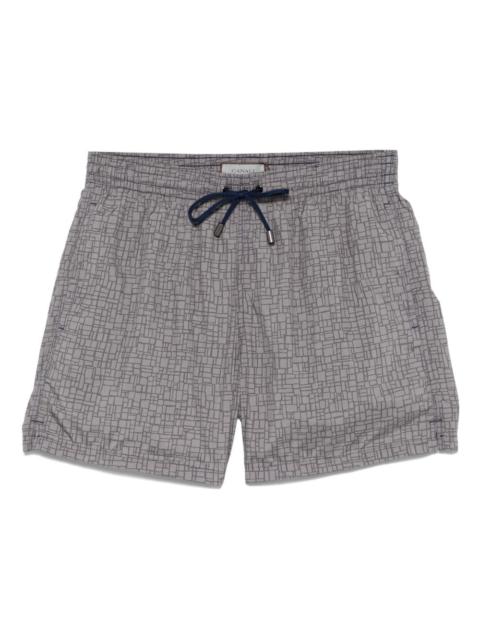 graphic-print swim shorts