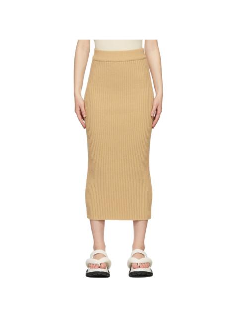 Beige Knit Long Skirt