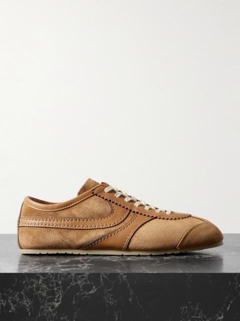 Leather-trimmed Suede Sneakers