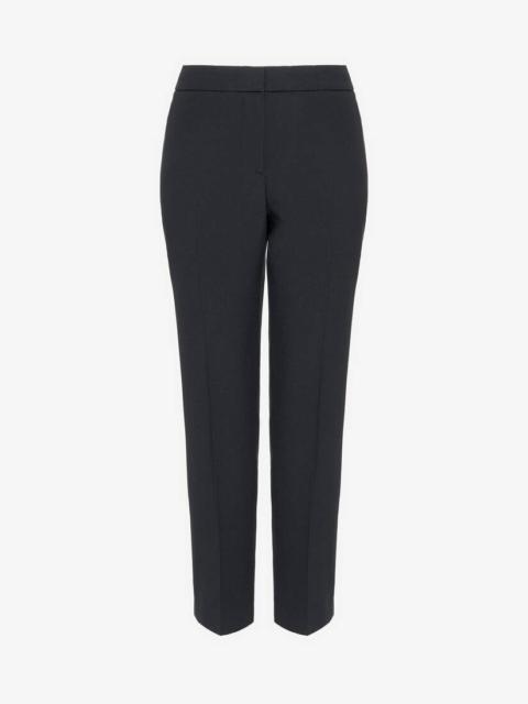 Women's High Waisted Cigarette Trouser in Black