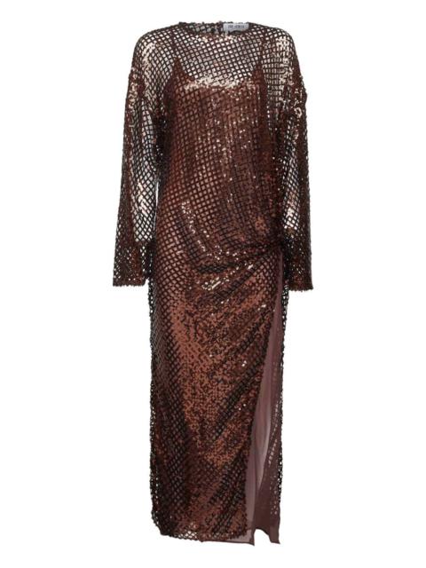 sequin-embellished gathered maxi dress