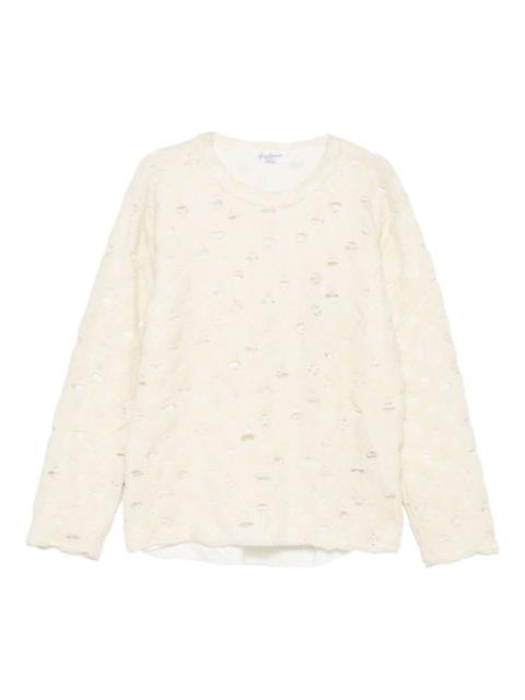 wool blend distressed sweater