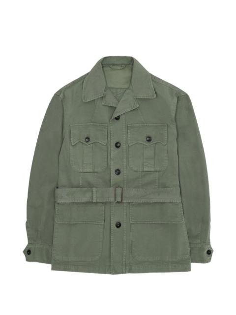 buttoned belted jacket