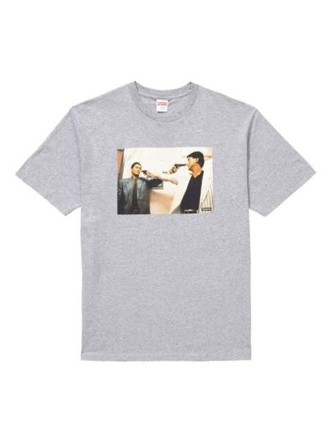 Supreme FW18 The Killer Trust Tee Bloody Twins Chow Yun Fat Printing Short Sleeve Unisex Gray SUP-FW