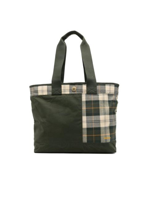 check-panel tote bag