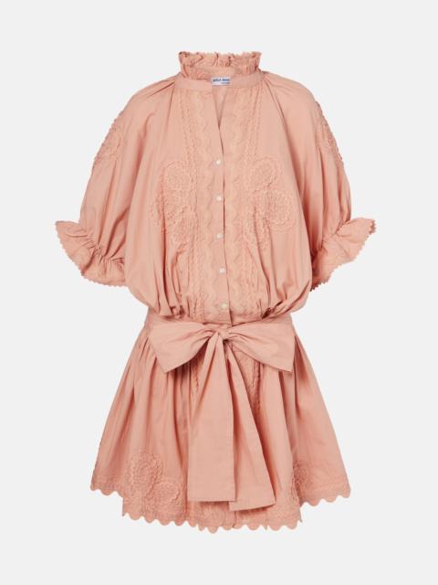 Scalloped cotton poplin minidress