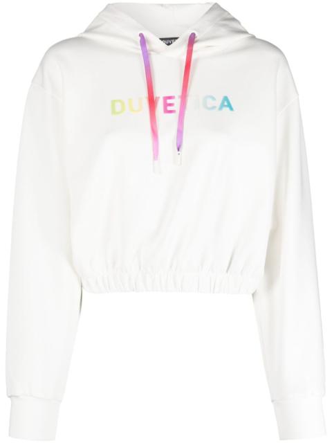 logo-print cropped hoodie