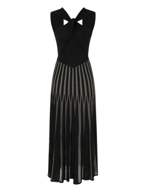 REBELLION STRIPED HALTER DRESS